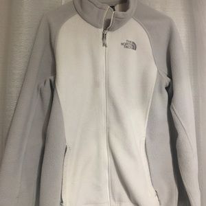 L White and Gray North Face